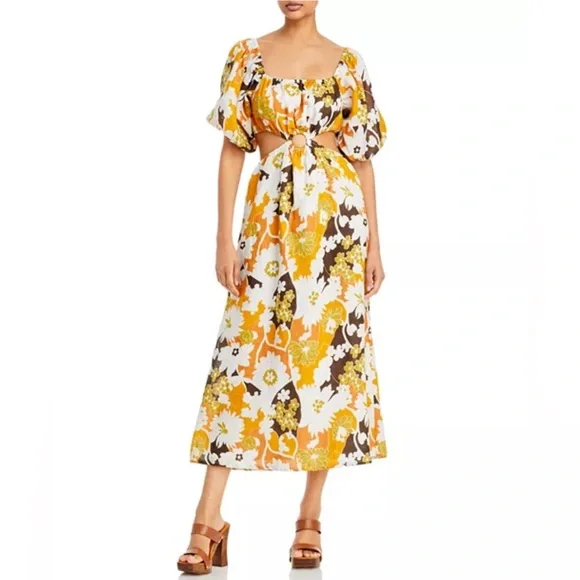 Faithfull the Brand Trinita Maxi Dress in Elvinna Floral Print, NWT, Size M